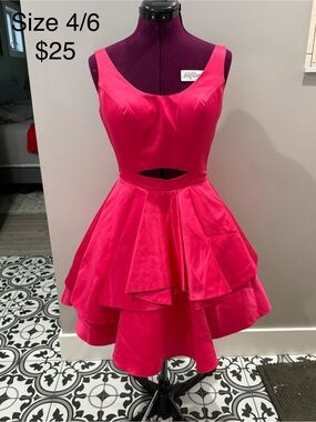 Hot Pink Cutout Party Dress